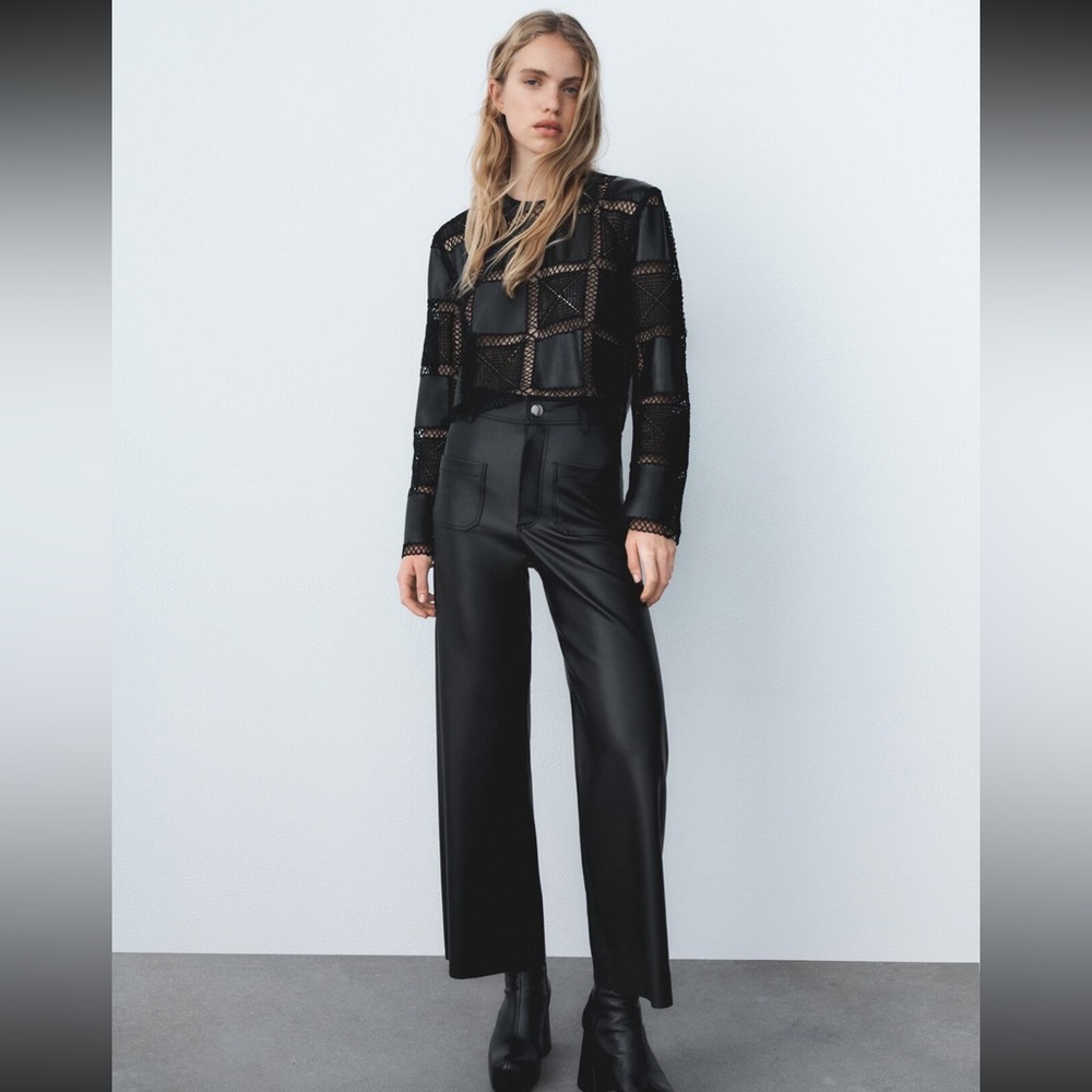 Zara Faux Leather Marine Pants